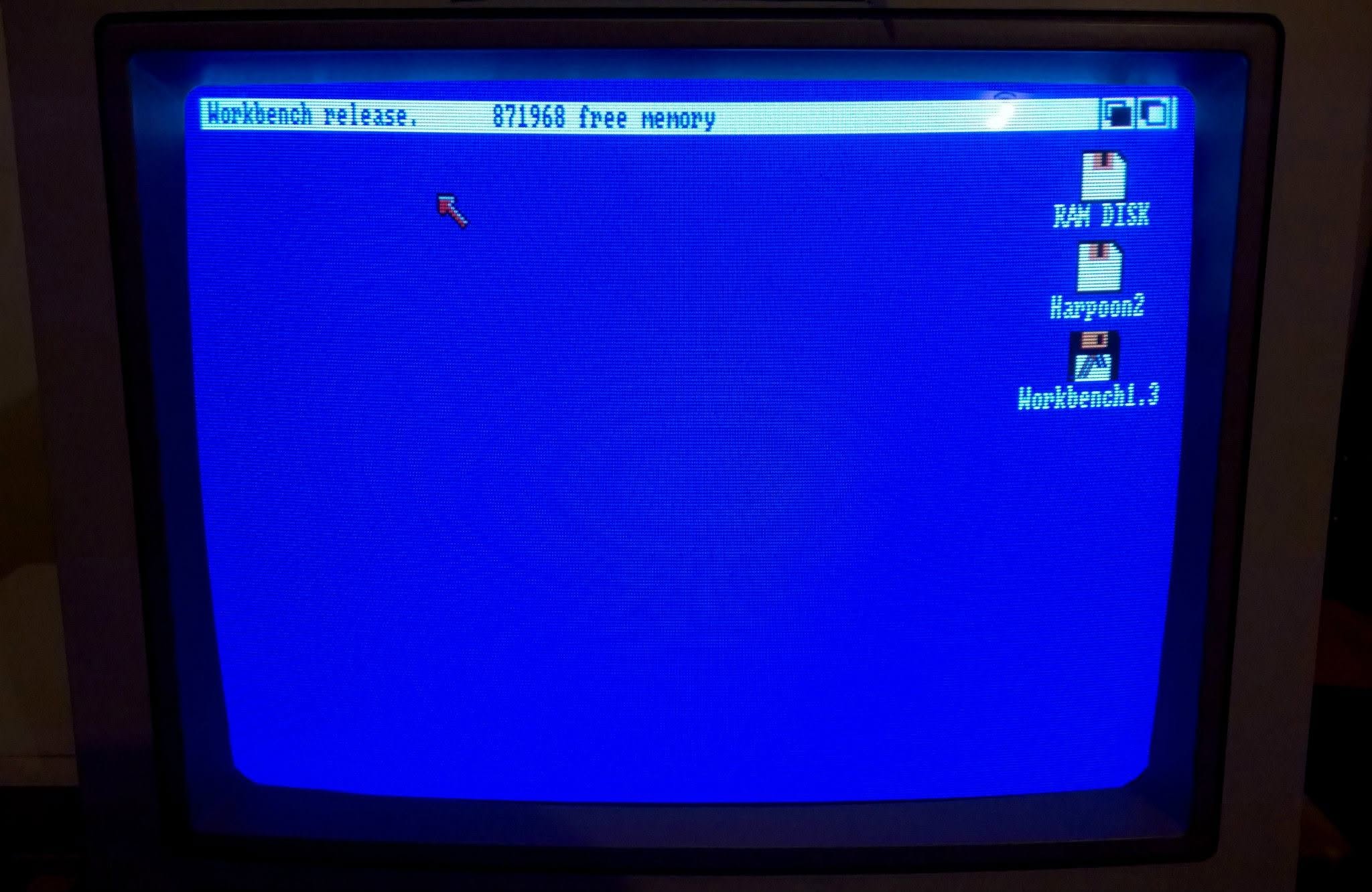 Amiga 500 desktop running Workbench