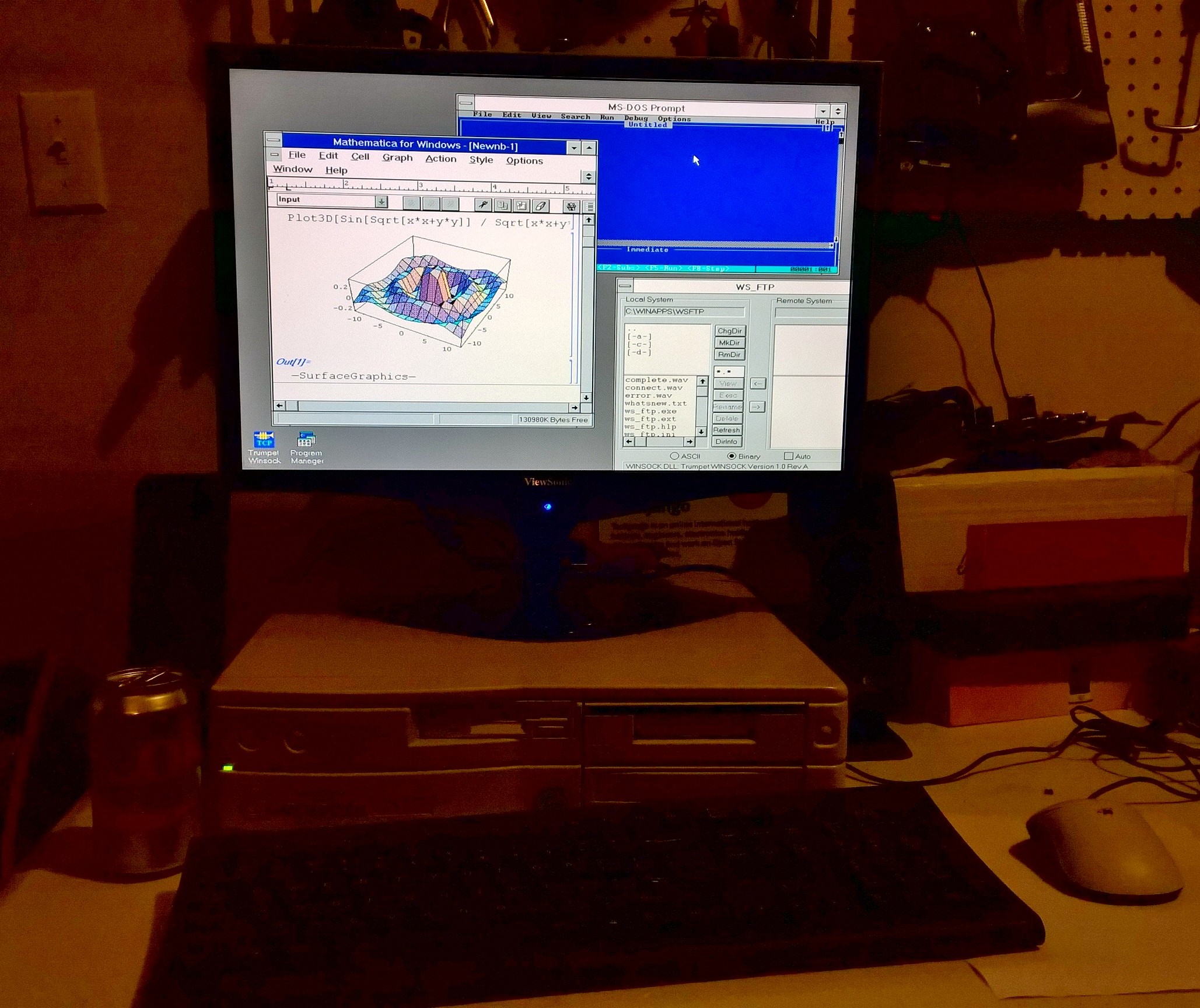 Gateway 486 running Mathematica for Windows